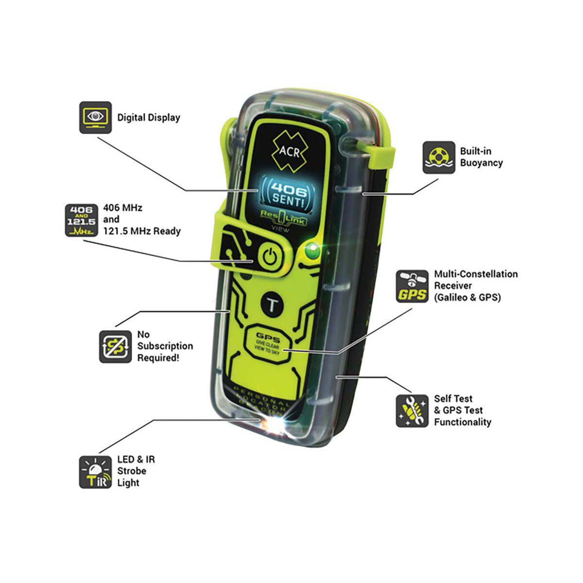 ACR ResQLink View 425 Personal Locating Beacon BCF