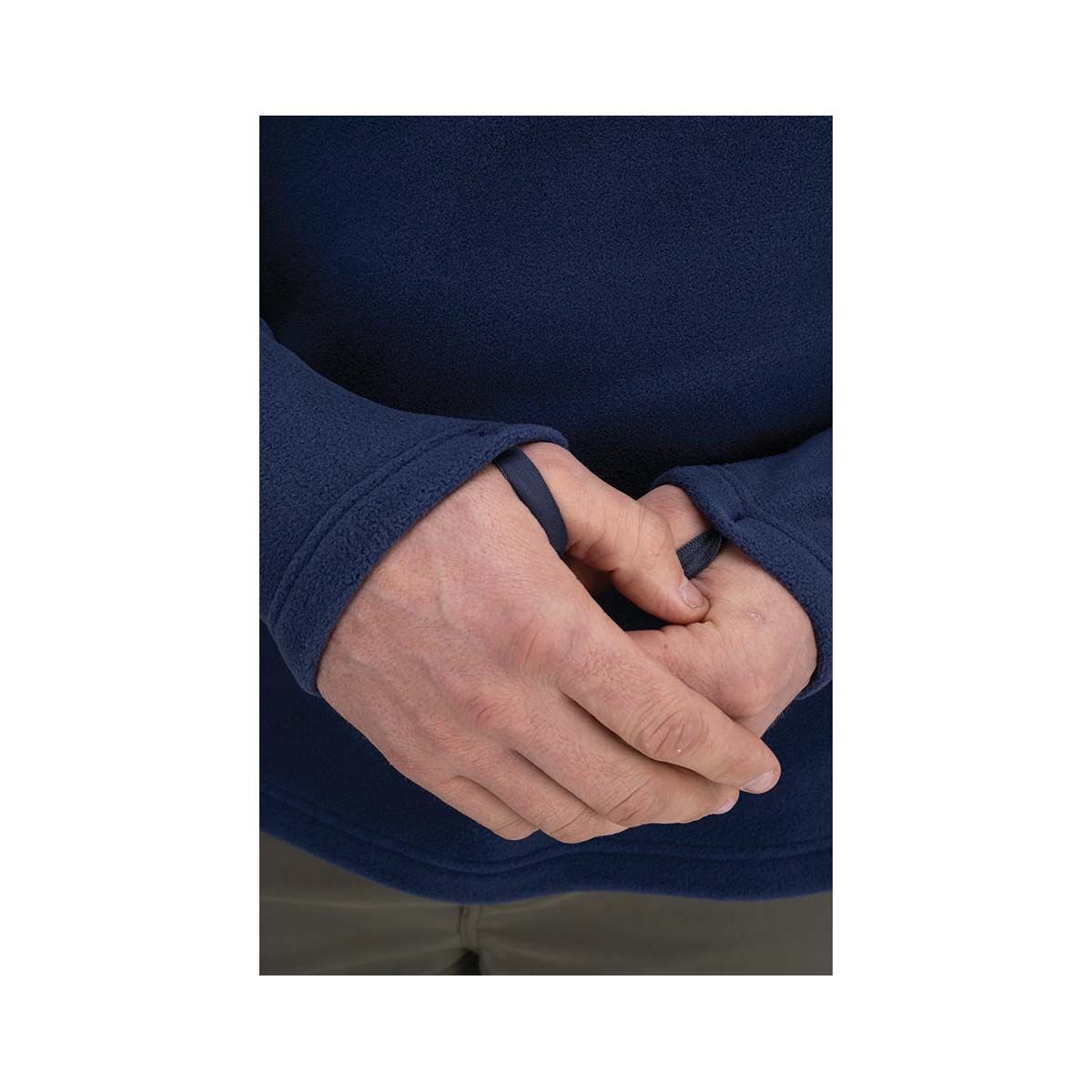 Macpac Men's Tui Fleece Pullover V6, Navy Iris / Brick Orange, bcf_hi-res