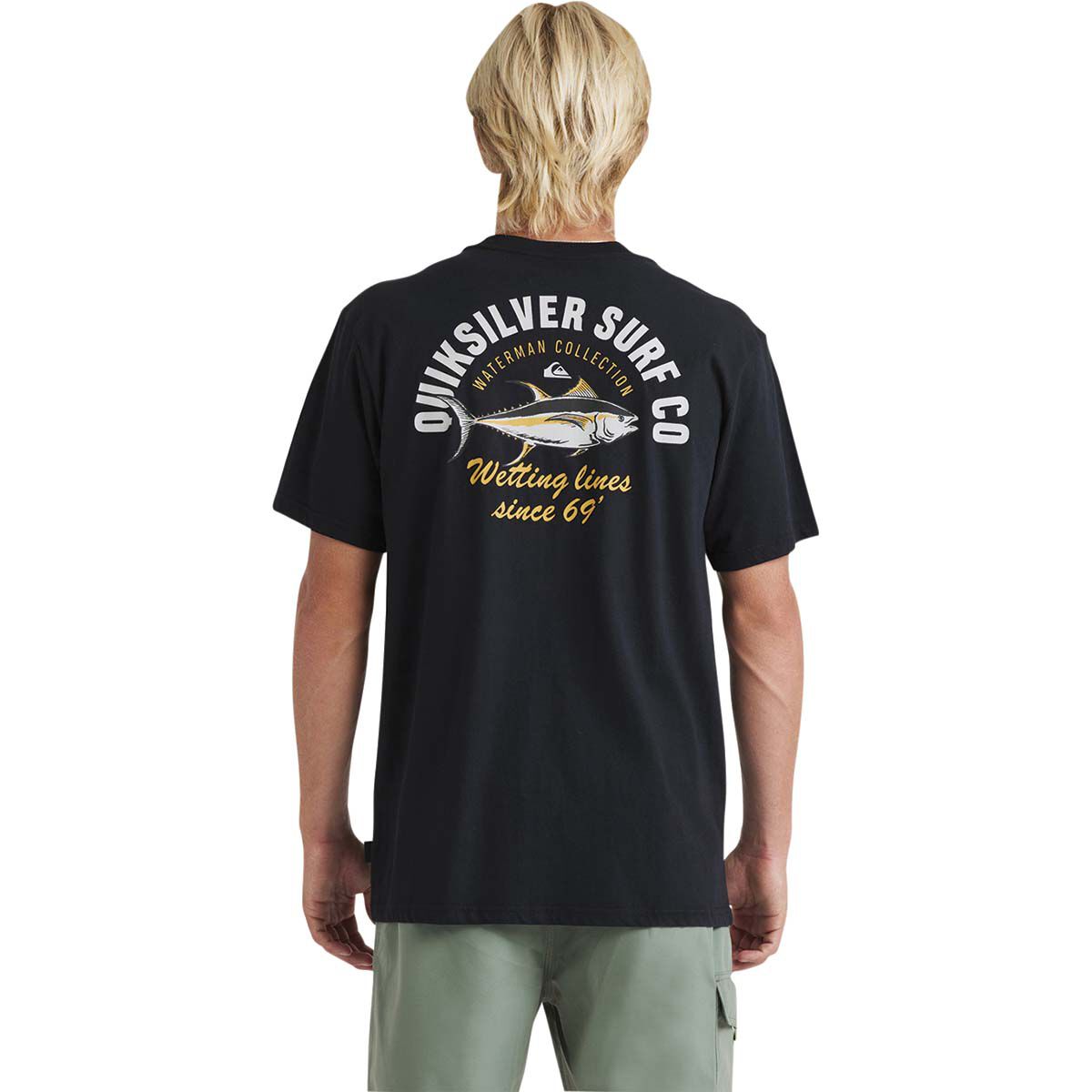 Quiksilver Men&rsquo;s Wet Lines Short Sleeve Tee Black S, Black, bcf_hi-res