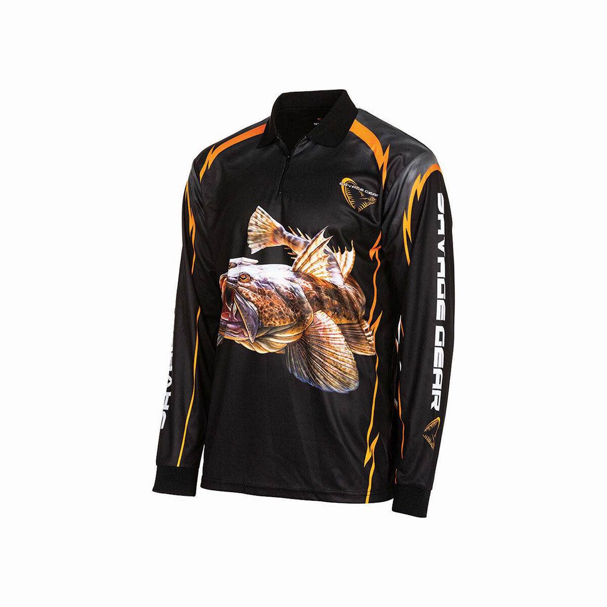 Savage Gear Men's Flathead Fishing Shirt Black 3XL, Black, bcf_hi-res