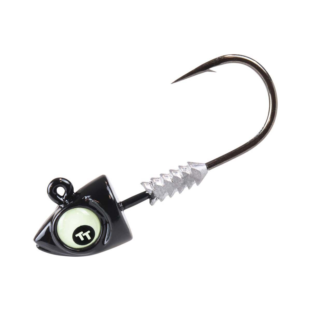 TT Fishing Big EyeZ Jig Head Size 5/0 1/2oz Black Glow Eyez, Black Glow Eyez, bcf_hi-res
