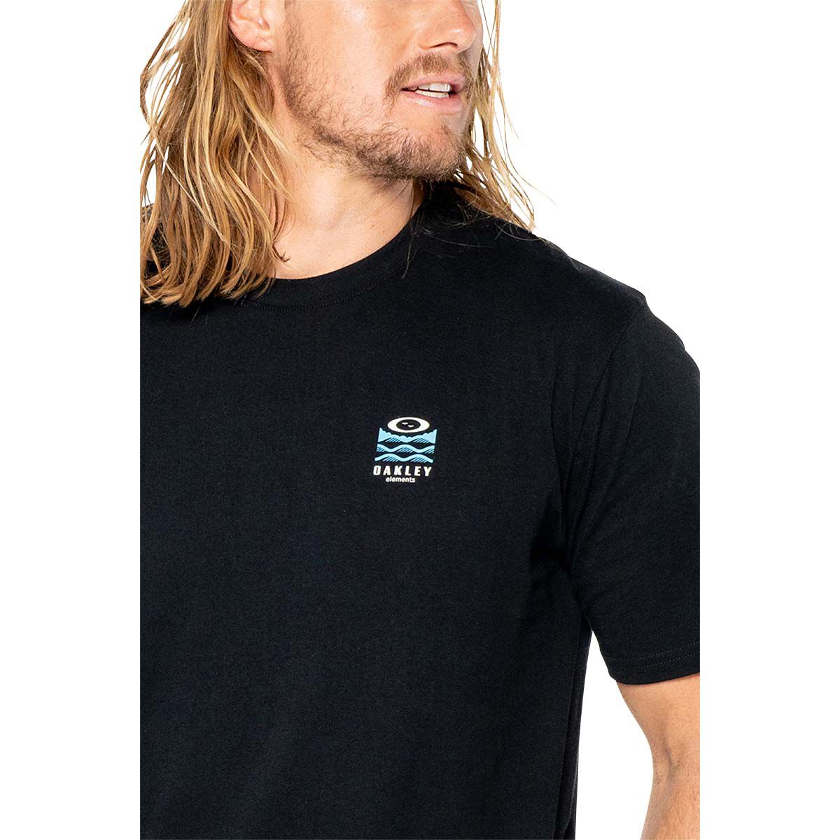 Oakley Men&rsquo;s Elements Waves Short Sleeve Tech Tee, Blackout, bcf_hi-res