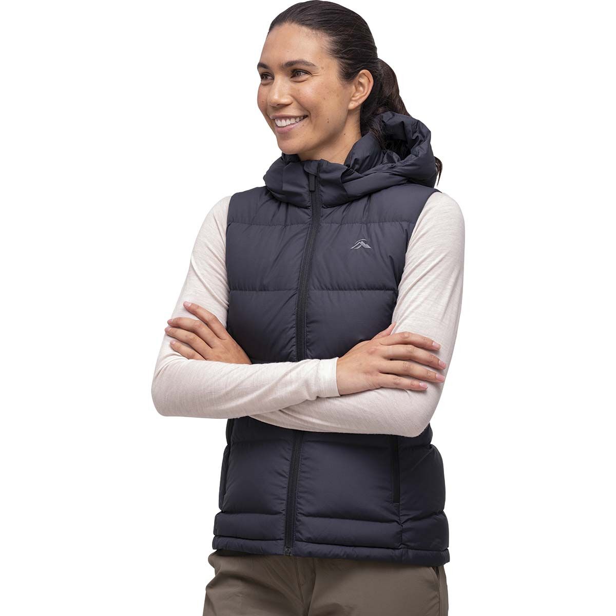 Macpac Women's Aurora Hooded Down Puffer Vest V2 Black 8, Black, bcf_hi-res