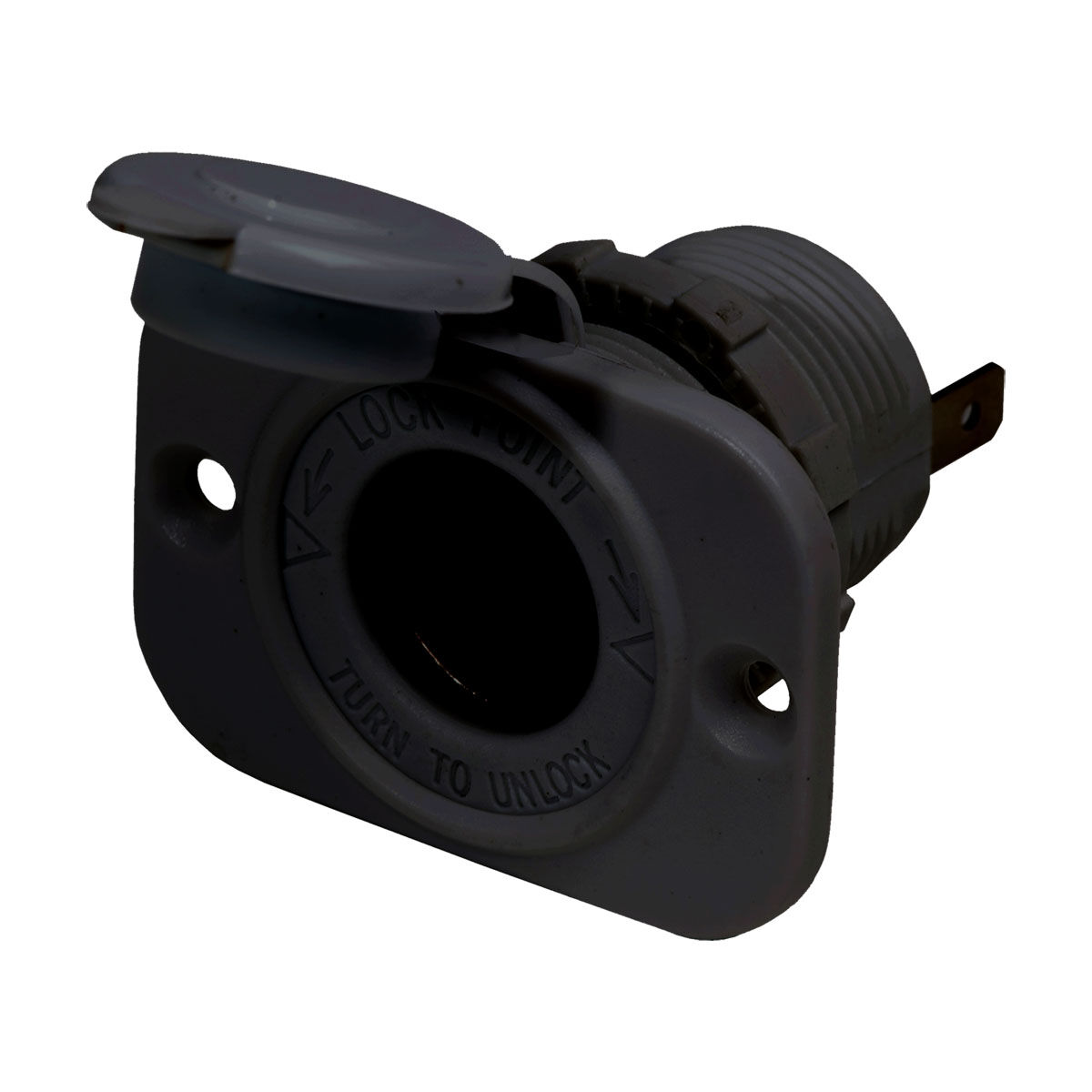Blue Sea Systems 12V Dash Socket Black, Black, bcf_hi-res