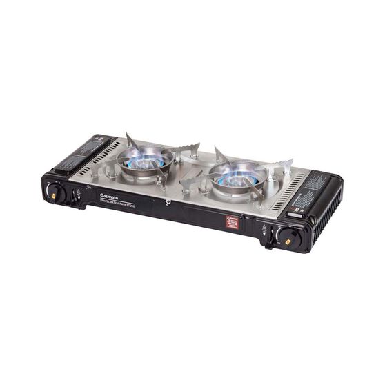 Gasmate Travelmate II SS Double Butane Stove With Hotplate BCF
