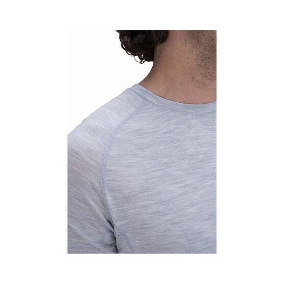 Macpac Men's 150 Merino Long Sleeve Top, Light Grey Marle, bcf_hi-res