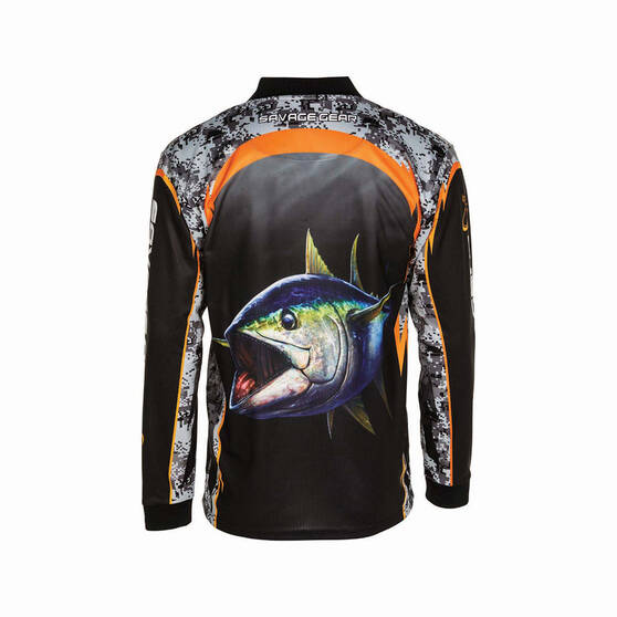Savage Gear Men's Tuna Fishing Shirt Black 3XL, Black, bcf_hi-res