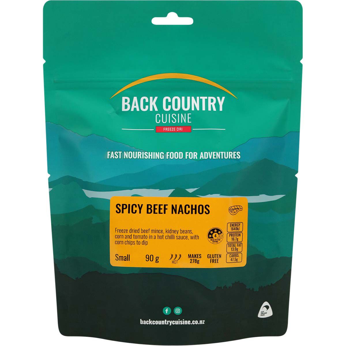 Back Country Cuisine Freeze Dried Spicy Beef Nachos 2 Serves, , bcf_hi-res