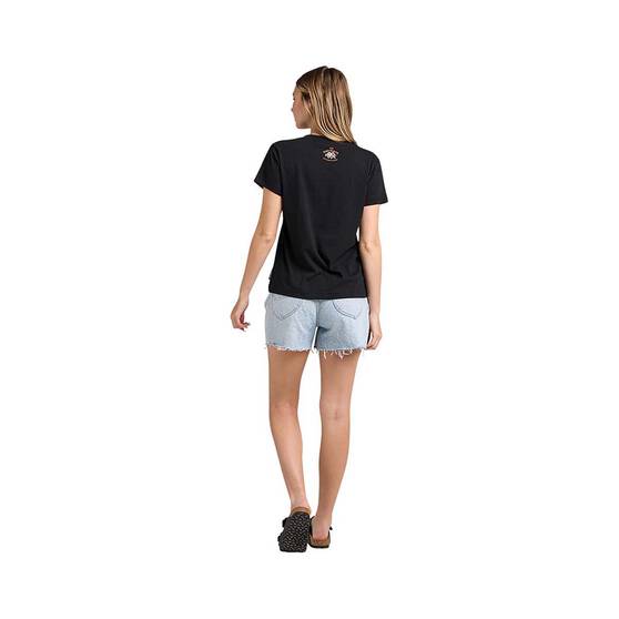 The Mad Hueys Women’s Tiki Anchor V-Neck Tee, Black, bcf_hi-res