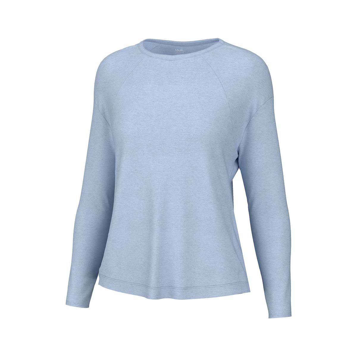 Huk Women&rsquo;s Waypoint Flow Crew Fishing Shirt Ice Water XS, Ice Water, bcf_hi-res