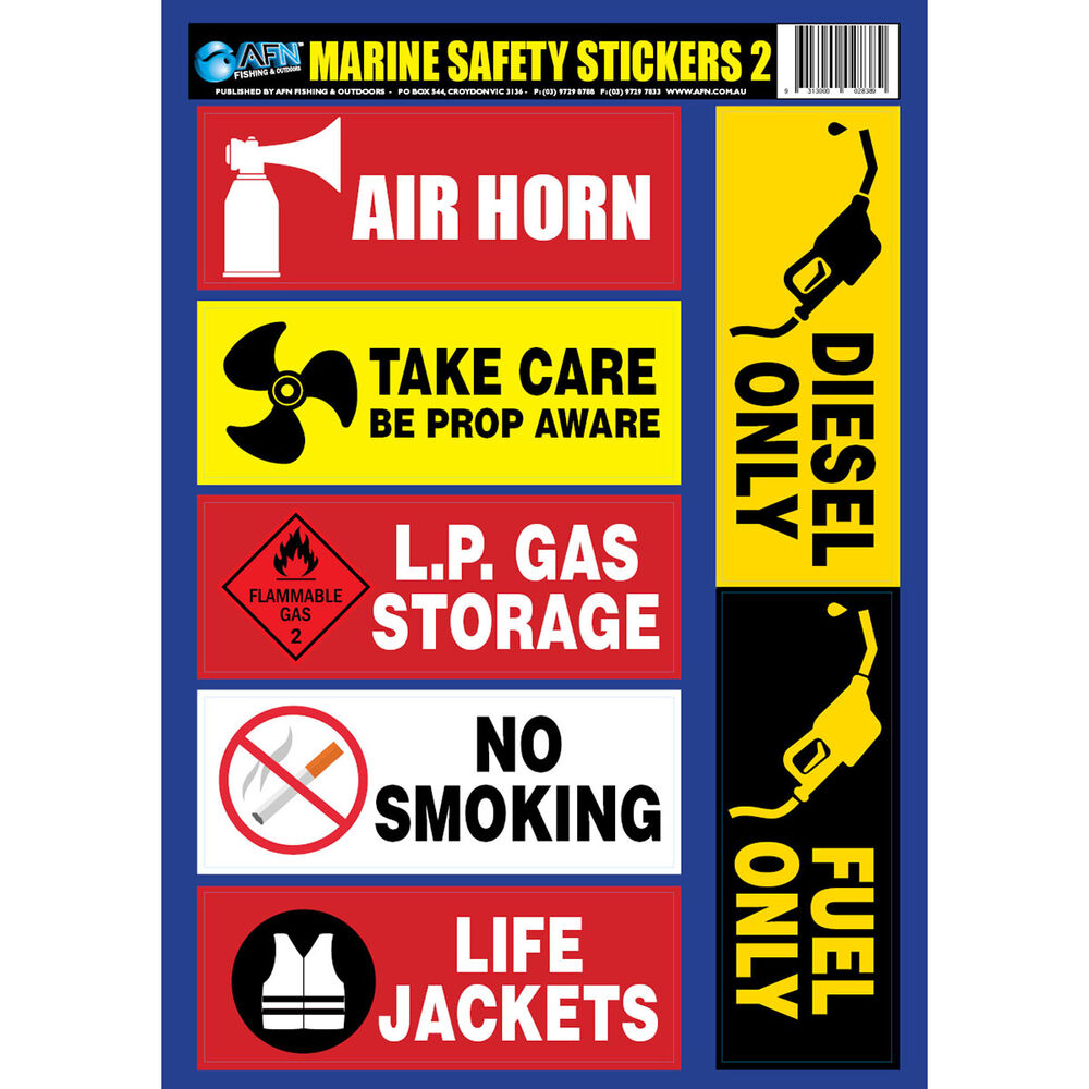 AFN Marine Safety Stickers Style 2 | BCF