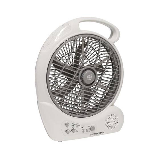 Companion 10in Rechargable Fan With Radio, , bcf_hi-res
