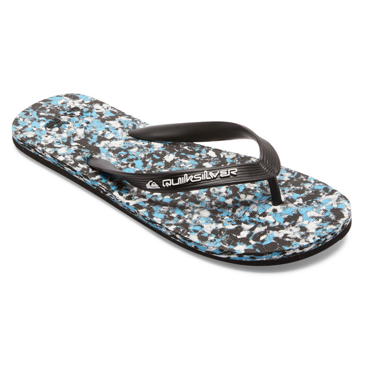 Quiksilver Men's Molokai Recycled Thongs Black/Blue US 8, Black/Blue, bcf_hi-res