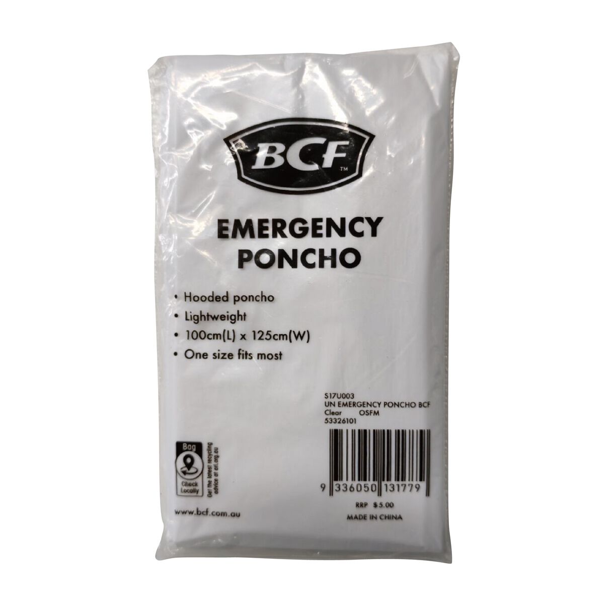 BCF Unisex Disposable Poncho, , bcf_hi-res