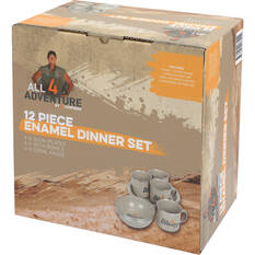 All 4 Adventure 12pc Enamel Dinner Set, , bcf_hi-res