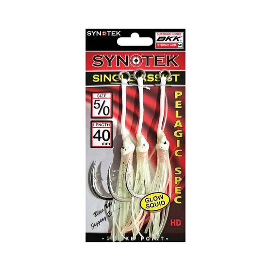 Synotek Single Assist Hooks 5/0 4.0cm Full Glow
