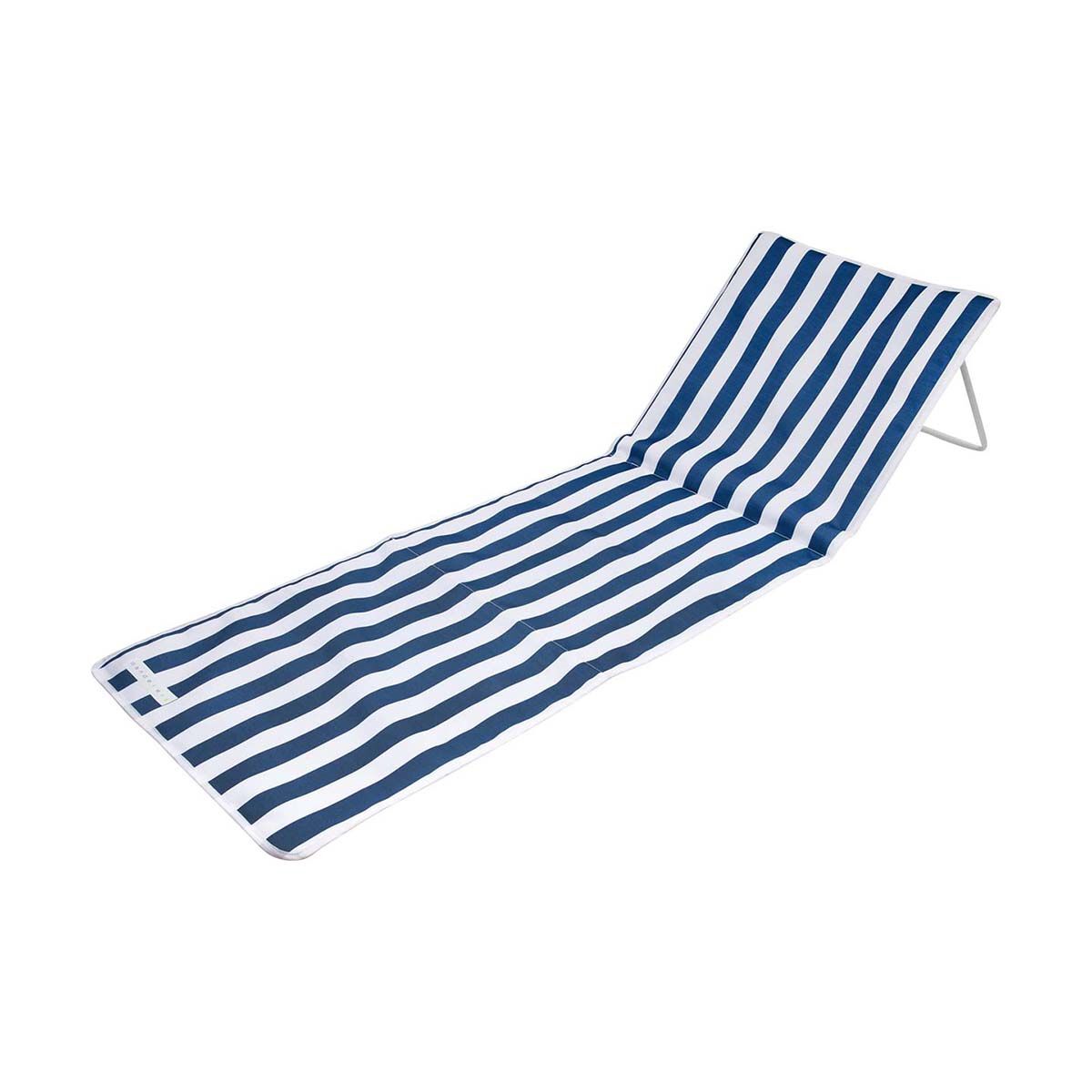 Wanderer Nautical Stripe Beach Lounger 100kg, , bcf_hi-res
