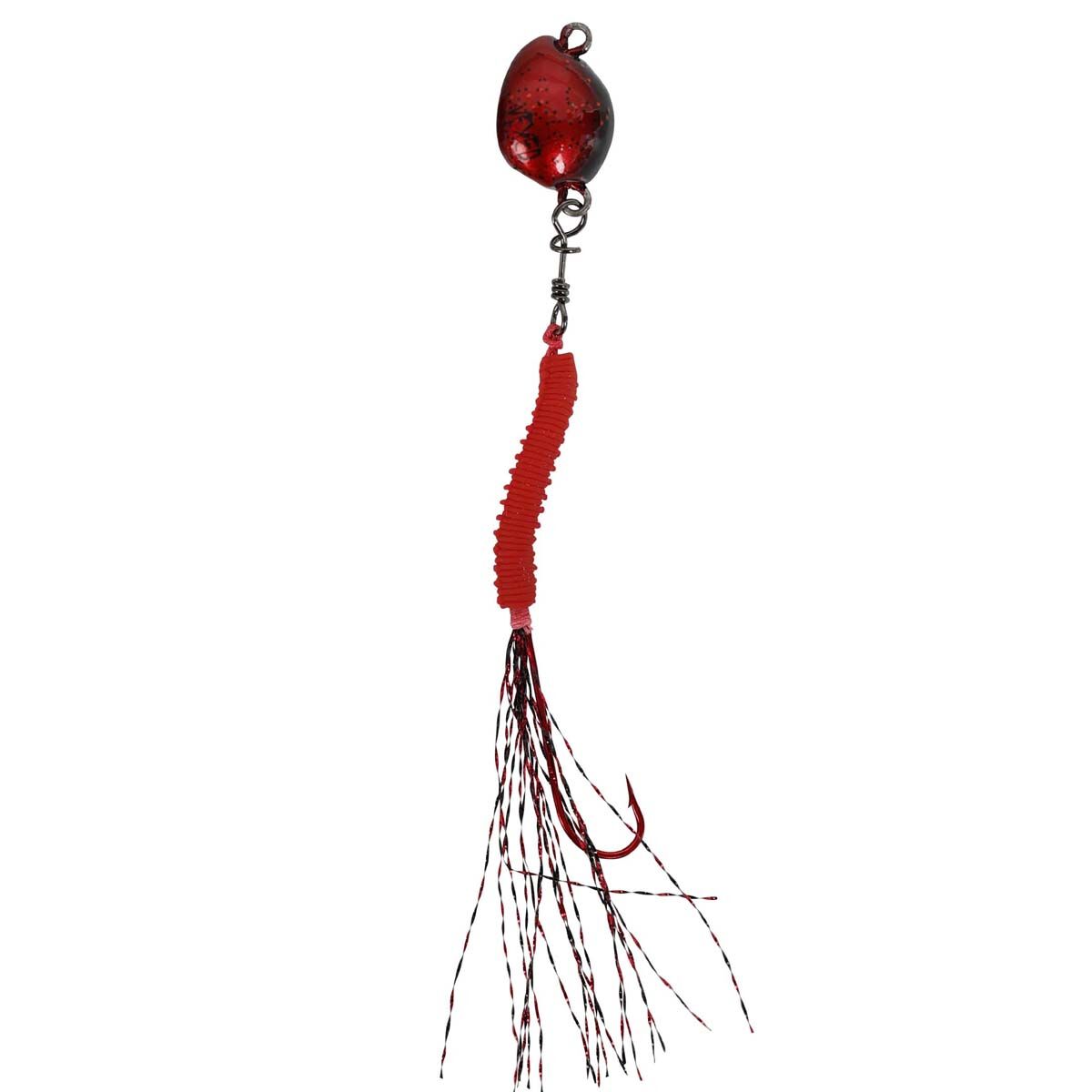 Vexed Bottom Worm Long Shank Jig Lure 3.5g Red Worm, Red Worm, bcf_hi-res