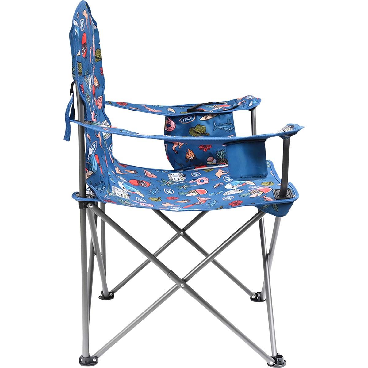 BCF Adults Printed Cooler Arm Camp Chair 120kg, , bcf_hi-res