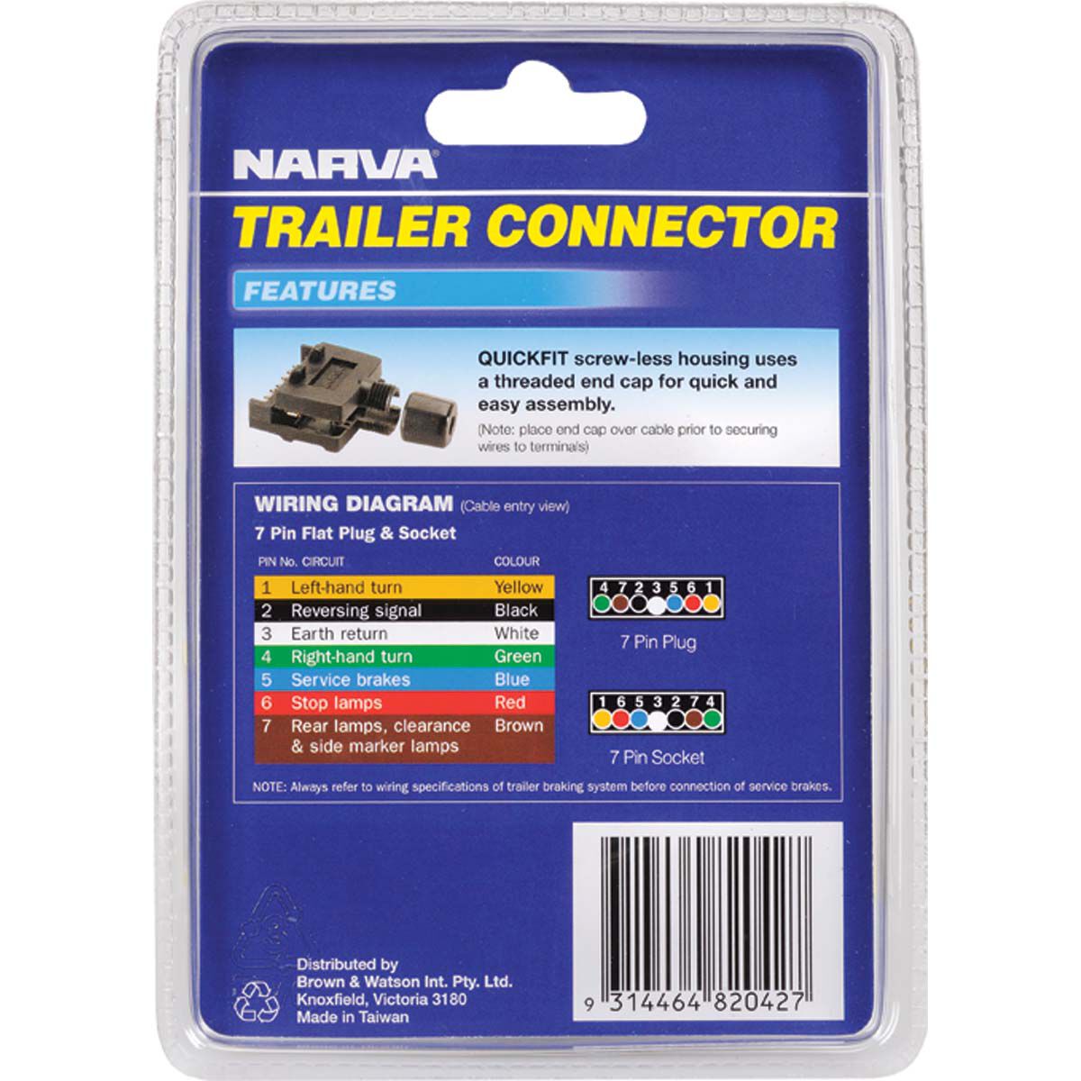 Narva Trailer Socket, Flat - 7 Pin, , bcf_hi-res