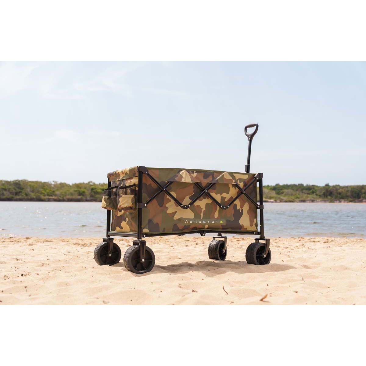 Wanderer Flat Fold Beach Cart 100kg Camo, , bcf_hi-res