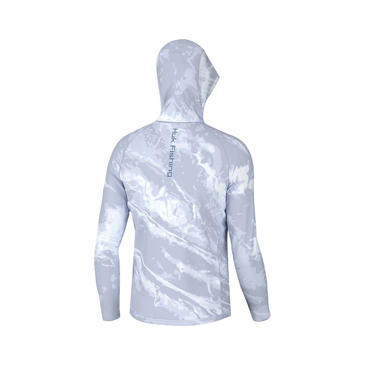 Huk Men&rsquo;s Mossy Oak Pursuit Performance Hooded Fishing Shirt Stormwater Bone M, Stormwater Bone, bcf_hi-res