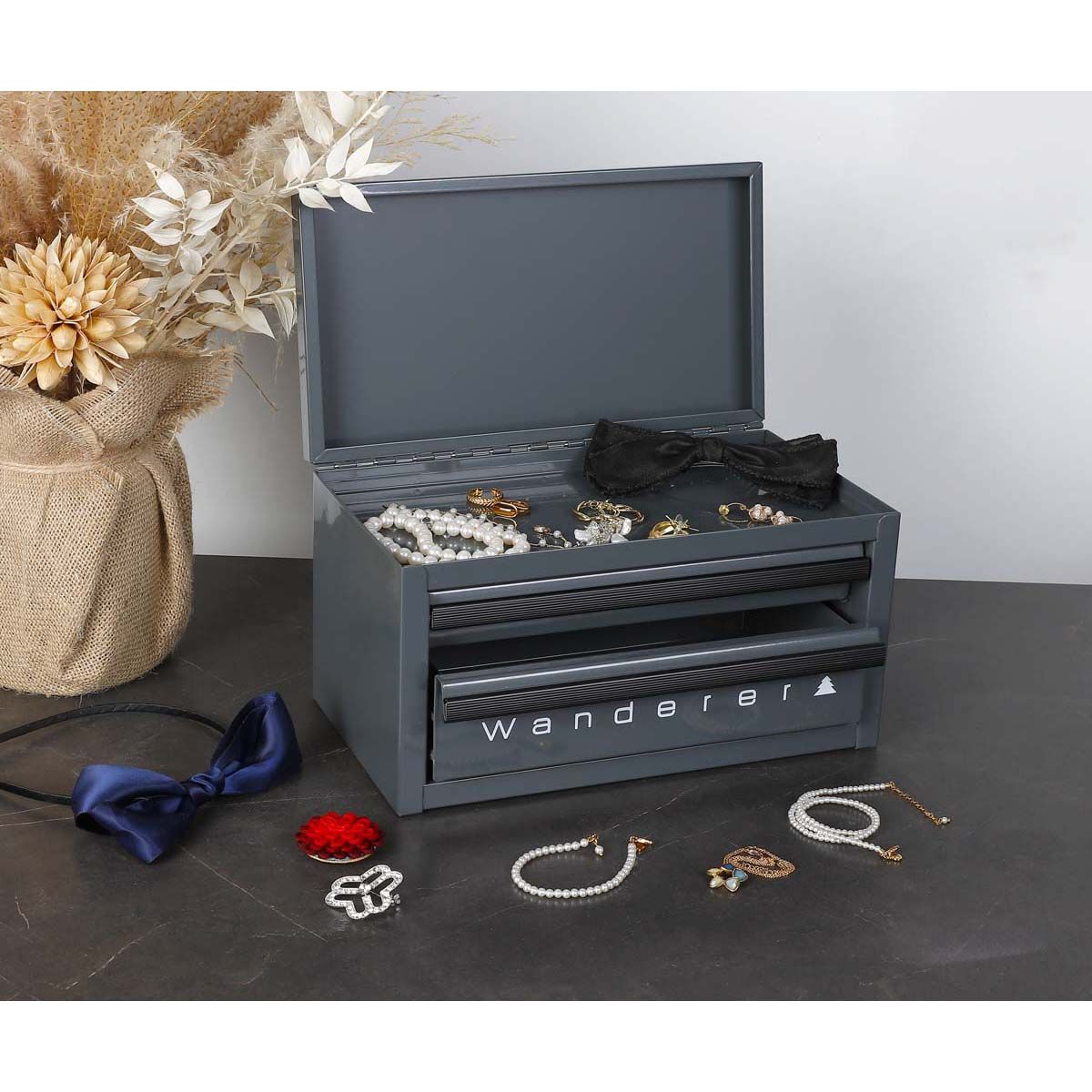 Wanderer Mini Gear Cabinet 2 Drawer Charcoal, Charcoal, bcf_hi-res