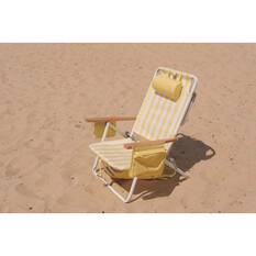 Wanderer Noosa Premium Beach Chair Yellow Stripe 150kg, , bcf_hi-res