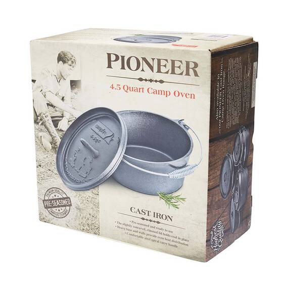 Campfire Pre Seasoned Cast Iron Camp Oven 4.5 Quart, , bcf_hi-res