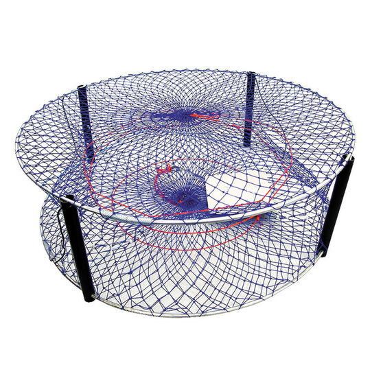 45cm x 20cm Drasry Three Entrances Large Crab Traps Portable Collapsible Trap for Crabs Bait Lobster Crawfish Shrimp Fish Net 17.7in x 7.9in