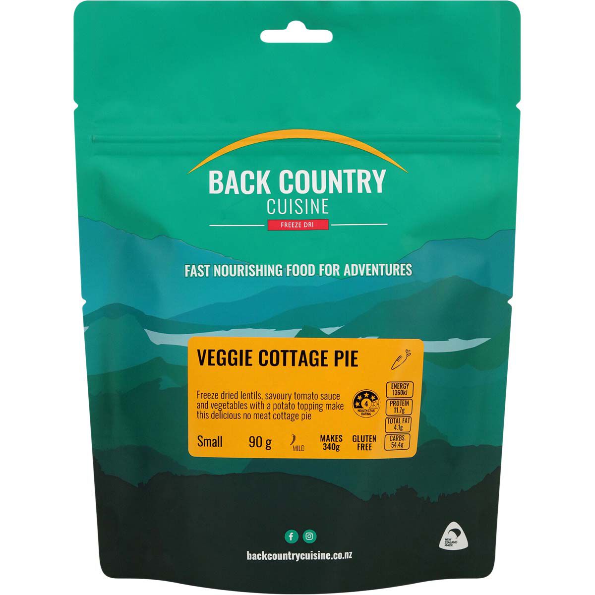 Back Country Cuisine Freeze Dried Veggie Cottage Pie 1 Serve, , bcf_hi-res
