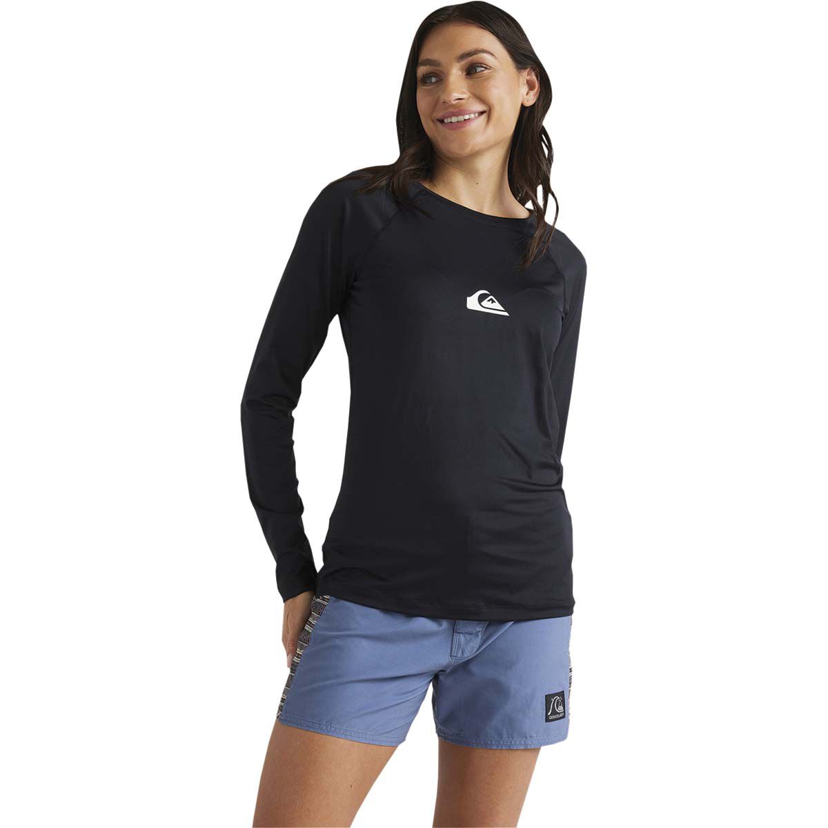 Quiksilver Women's Long Sleeve Rashie, Black, bcf_hi-res