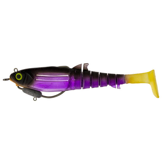Zerek Flat Shad X Weedless Soft Plastic Lure 130mm Black Jack, Black Jack, bcf_hi-res