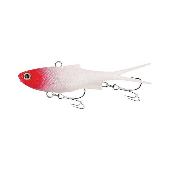 Samaki Vibelicious Fork Tail Soft Vibe Lure 85mm 14g White Red Head, White Red Head, bcf_hi-res