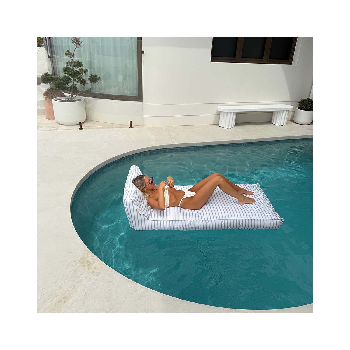 SUNNYLiFE La Palma Luxe Sage Inflatable Lie-On Lounge, , bcf_hi-res