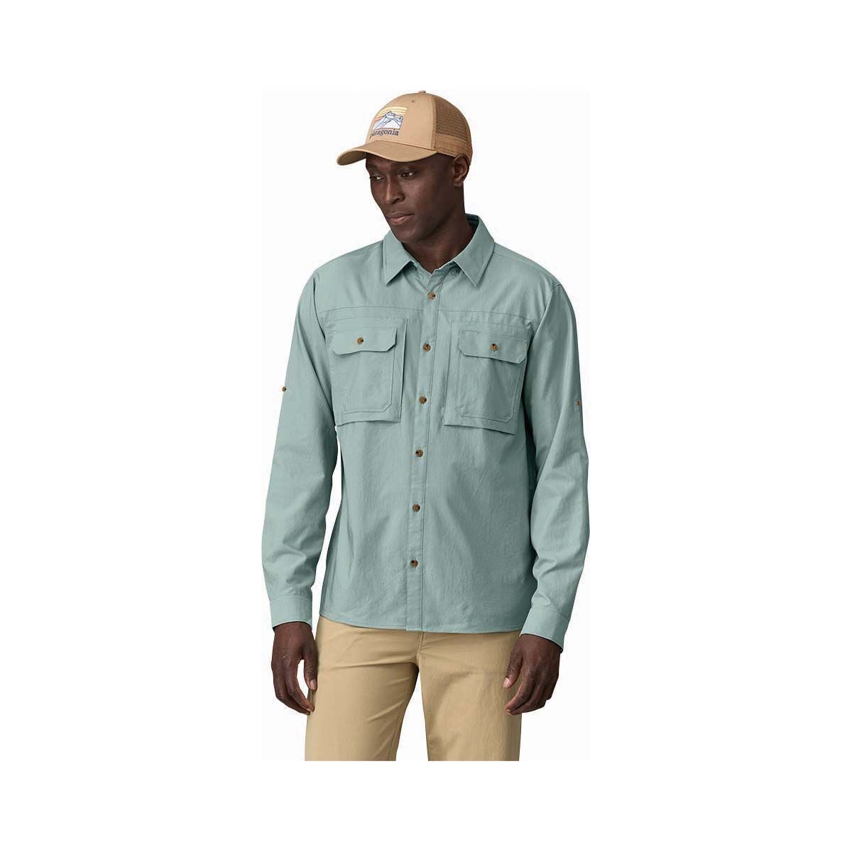 Patagonia Men's Self-Guided Sun Long Sleeve Shirt Thermal Blue S, Thermal Blue, bcf_hi-res