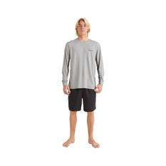 Quiksilver Men's Sea Grass Long Sleeve Rashie, Shark Grey, bcf_hi-res