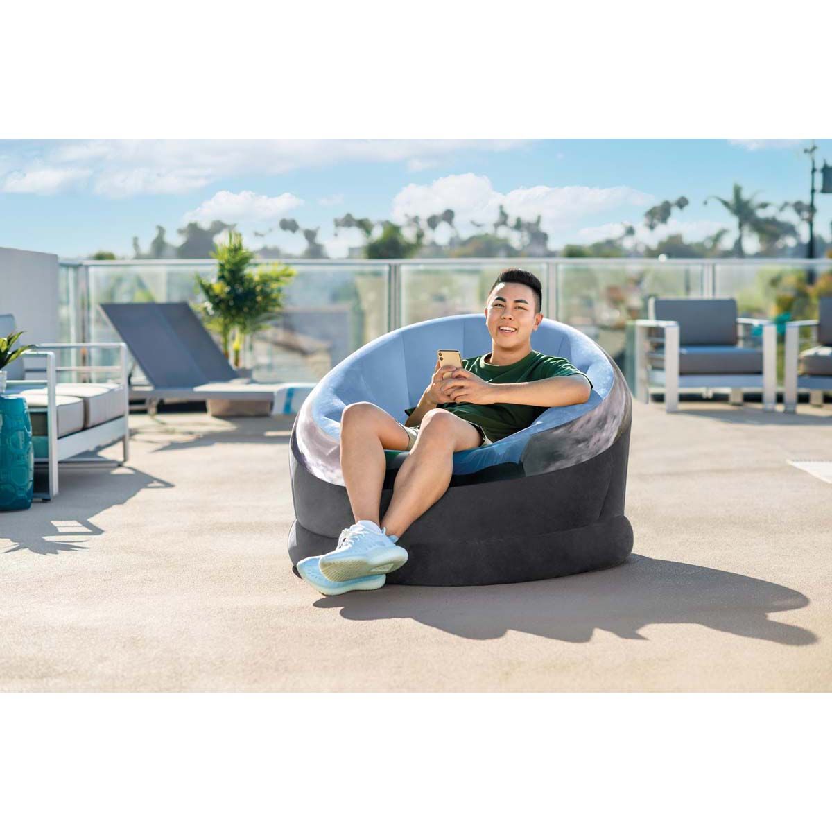 Intex Inflatable Empire Blue Chair, , bcf_hi-res