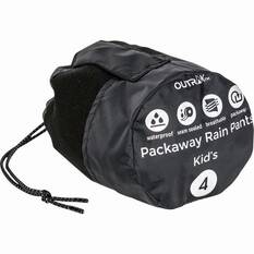 OUTRAK Kids' Packaway Rain Pants, Black, bcf_hi-res