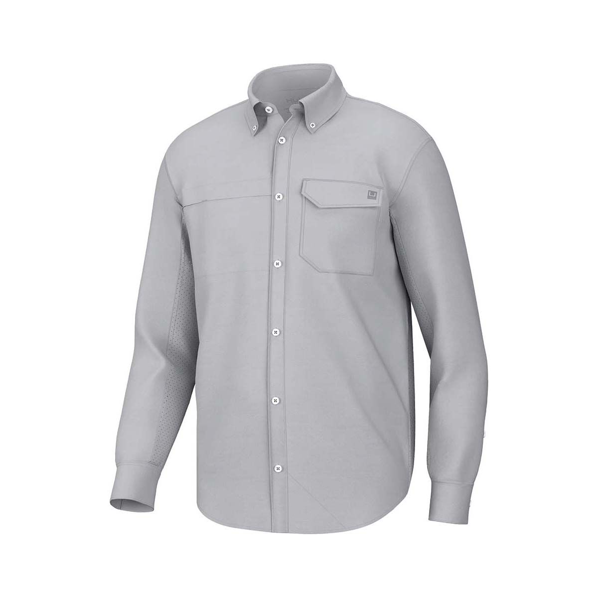 Huk Men's Tide Point Long Sleeve Fishing Shirt Harbor Mist S, Harbor Mist, bcf_hi-res