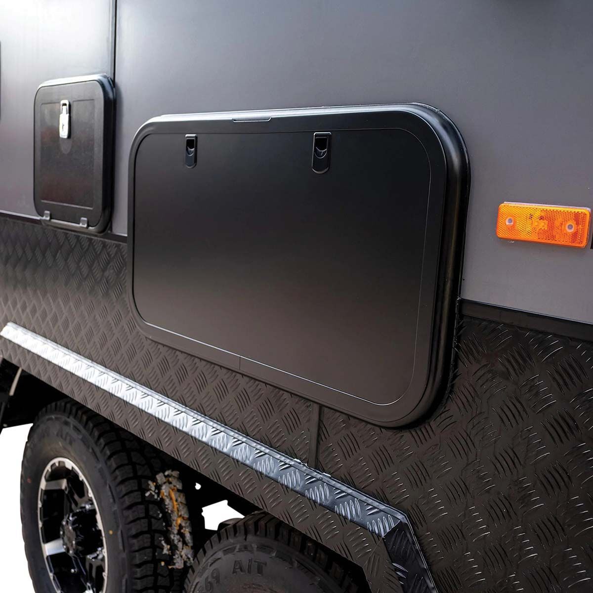 Aussie Traveller Caravan Table Black, Black, bcf_hi-res