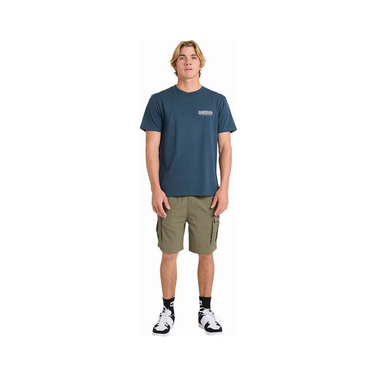 Quiksilver Men's Fish On Short Sleeve Tee, Navy, bcf_hi-res