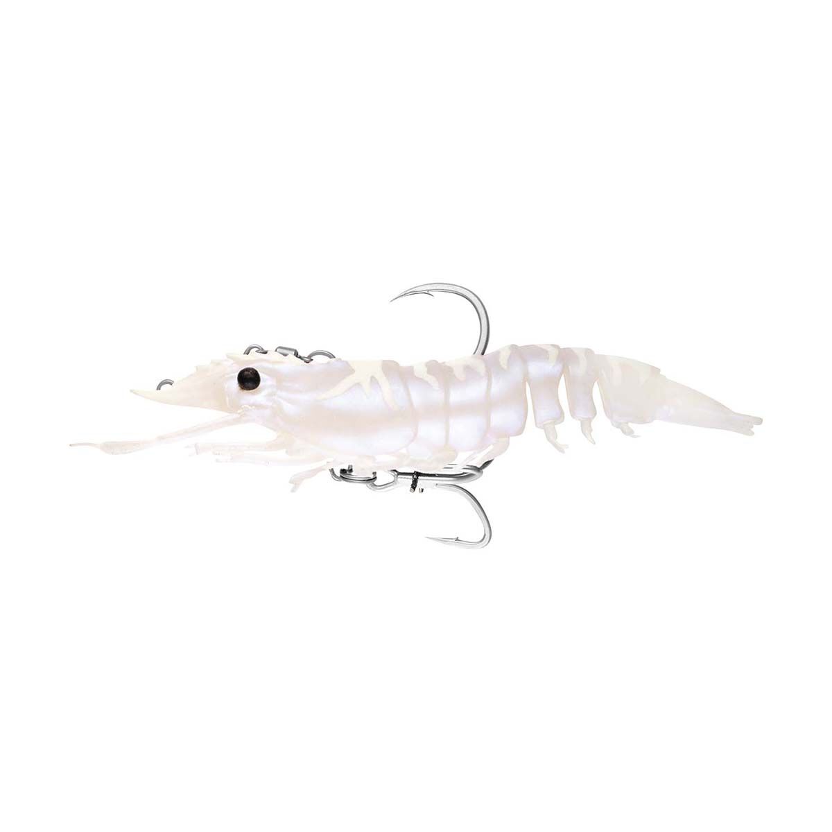 Nomad Live Ops Sumo Shrimp Pre-Rigged Soft Plastic Lure 4in White Glow, White Glow, bcf_hi-res