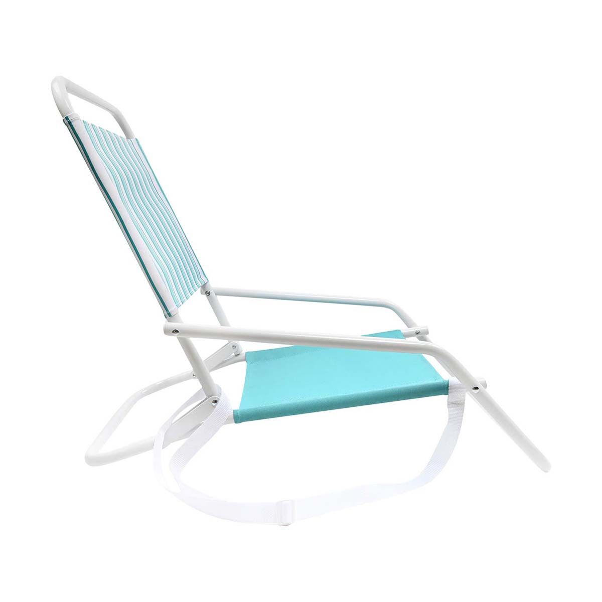 Wanderer Flat Fold Beach Chair Ocean Green 100kg, , bcf_hi-res