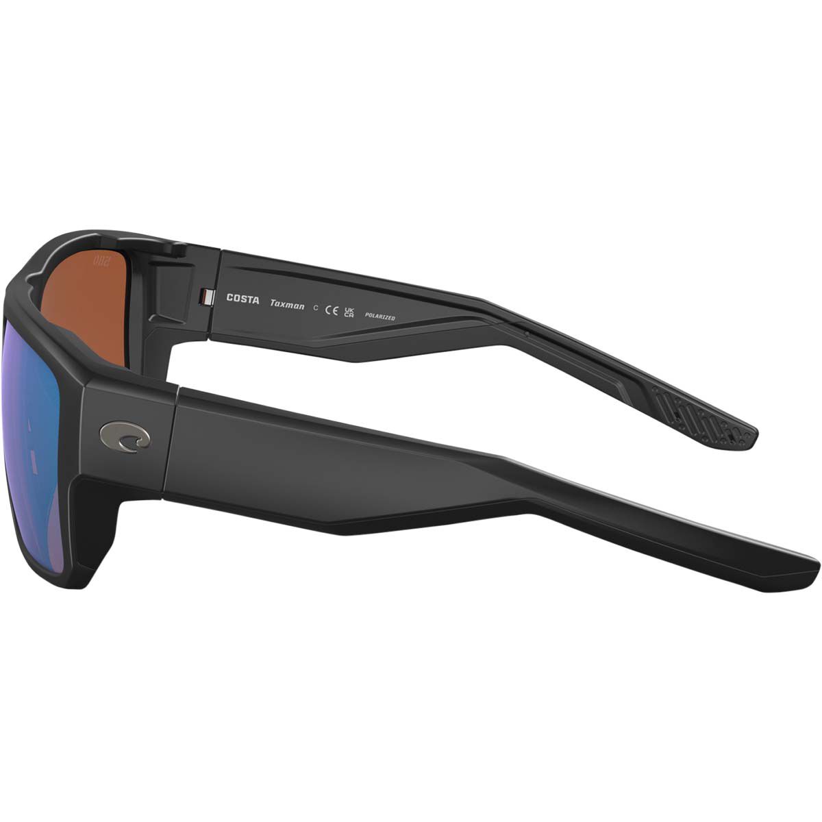 Costa Taxman Mirrored Sunglasses Matte Black with Blue Lens, , bcf_hi-res