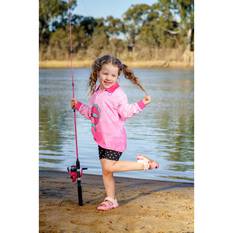 BCF x OzFish Kids' Fishing Shirt, Pink, bcf_hi-res
