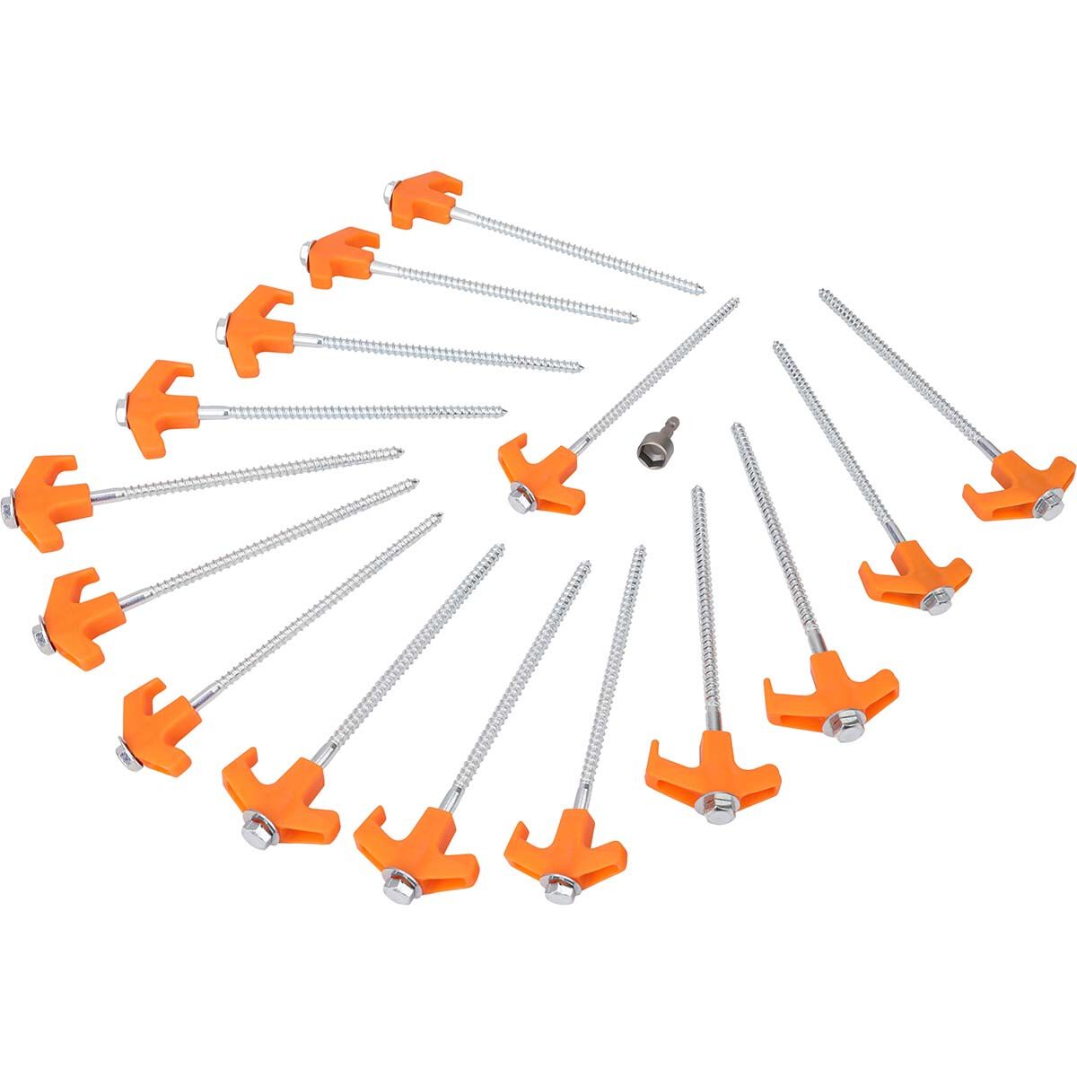 Wanderer 200mm Screw-in Tent Pegs 15 Pack, , bcf_hi-res