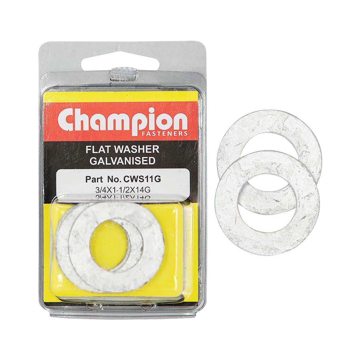 Champion Galvanised Flat Washer Pack, , bcf_hi-res
