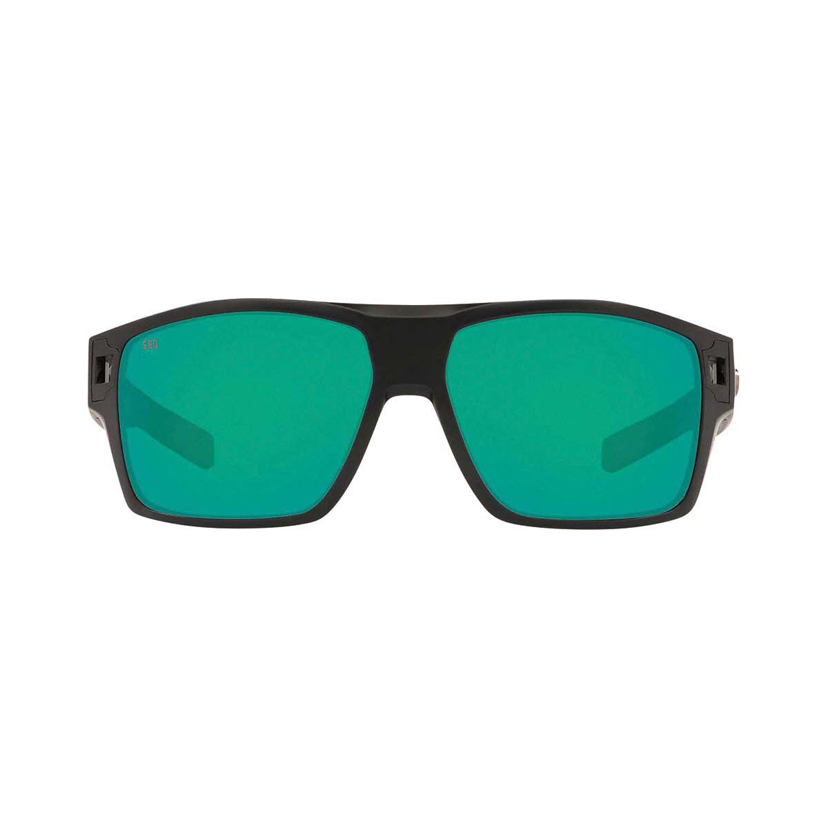Costa Diego Men's Sunglasses Black with Green Lens, , bcf_hi-res