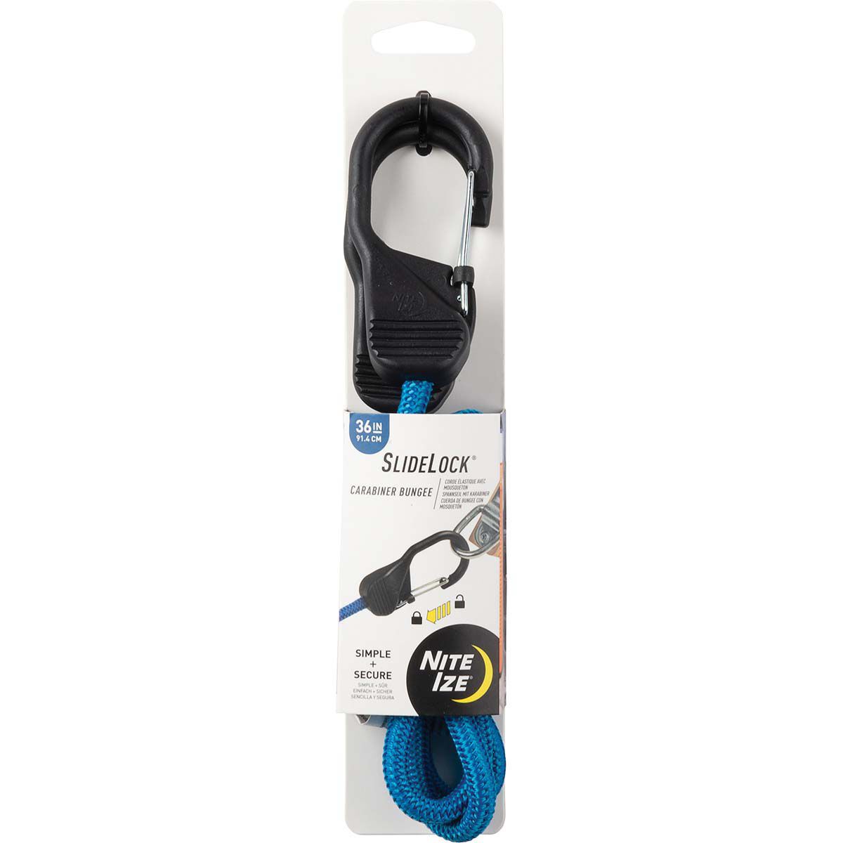 Nite Ize Carabiner SlideLock Bungee 36" Blue, , bcf_hi-res